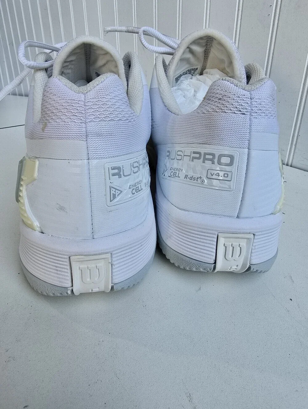 Wilson Rush Pro Ace Men’s Athletic Tennis Shoes White/Blazer/Tan Size 14